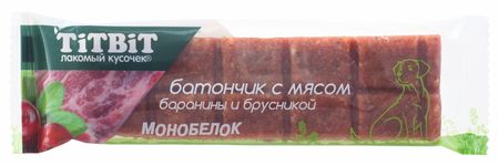 Лакомства TiTBiT Батончик с бараниной и брусникой для собак (40 г)