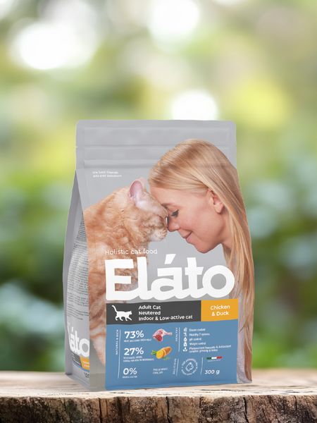 Сухие корма Elato Корм для кастрированных котов, стерилизованных и малоактивных кошек (300 г)