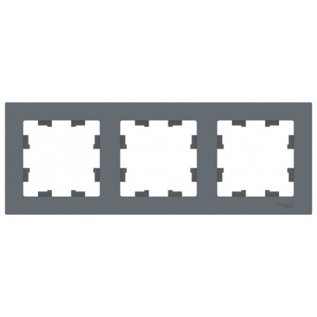 Рамка Systeme Electric AtlasDesign трехместная грифель (ATN000703)