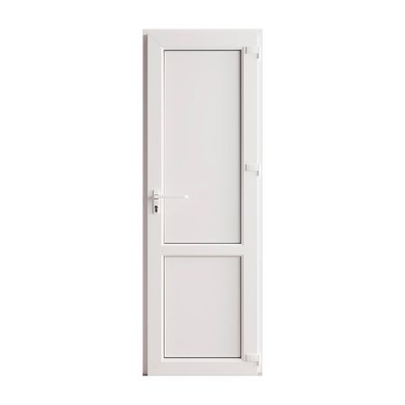 Металлопластиковая дверь VEKA 2050х600 мм алюминиевый порог белая правая глухая