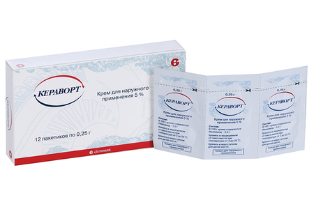 Кераворт 5%, 0,25 г, 12 шт, крем для наружного применения