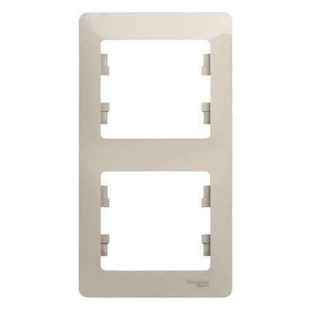 Рамка Systeme Electric Glossa двухместная молочная (GSL000906)