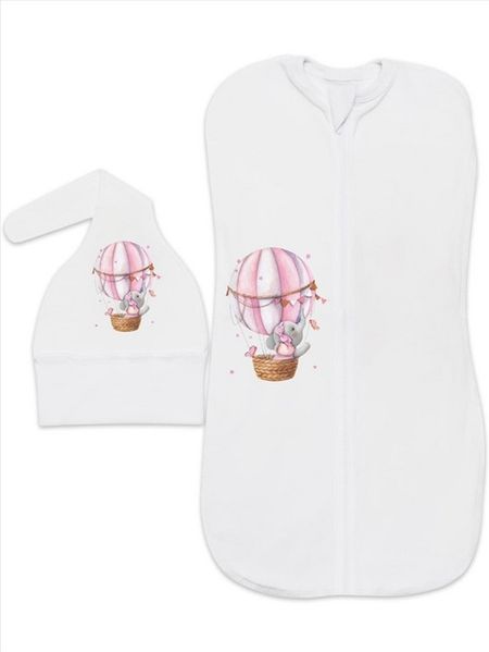 Пеленка-кокон Лакшэри Бейби с принтом д/малыша слоненок девочка р (56-62)