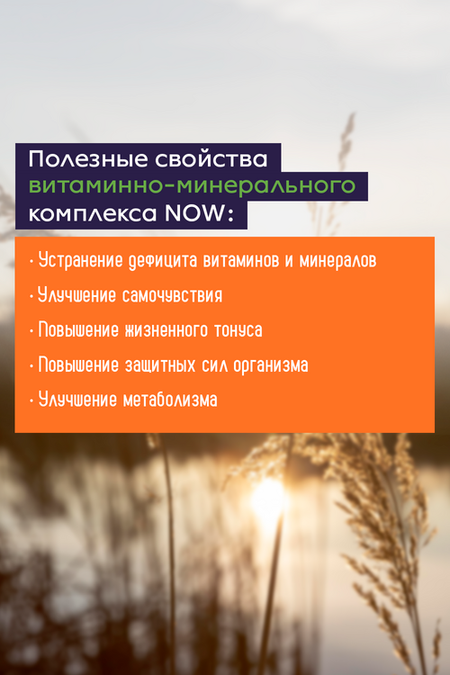 Дейли Витс NOW, 1 252 мг, 100 шт, таблетки