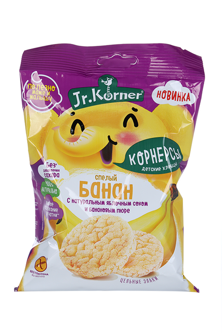 Хлебцы Jr.Korner мини рисовые хрустящие с бананом 30 г