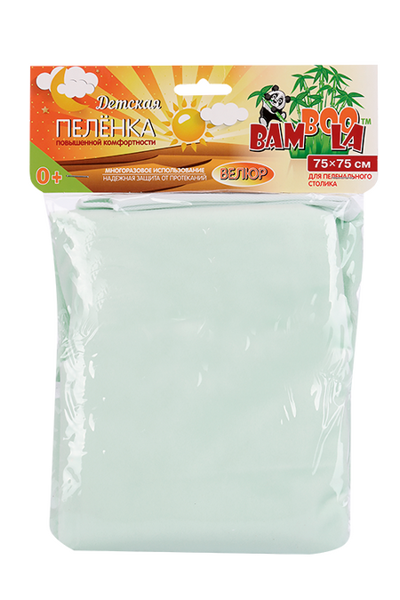 Пеленка Бамбула непромок д/пеленального столика из велюра лайм 75х75 см