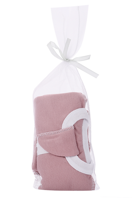 Набор Мьельк пеленка-кокон/шапочка/антицарапки Дезет роуз (3-6 кг)