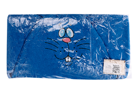 Полотенце-накидка махровое зайчик, 75×125 см, голубой, Хл, 300 г/м² кошкин дом вышел зайчик погулять