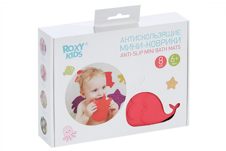 Коврики Рокси-Кидс д/ванной мини противоскольз цвета в ассортименте, 8 шт