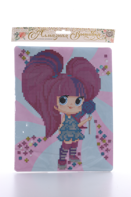 Алмазная мозаика Школа талантов д/детей Девочка с леденцом 20х25 см алмазная мозаика зимний мишка 20х25 см