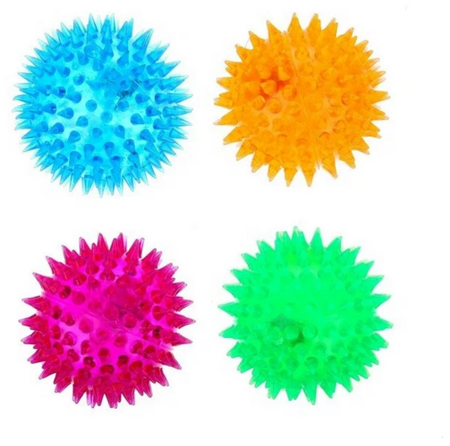 Мяч Funny toys световой Зверятки цвета МИКС