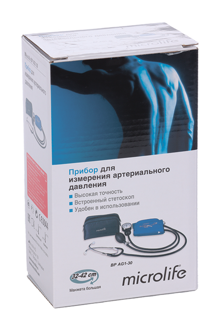 Тонометр мех Микролайф ВР AG1-30 встр стетоск (32-42 см )