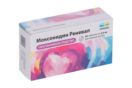 Моксонидин Реневал 0.4 мг, 60 шт, таблетки покрытые пленочной оболочкой