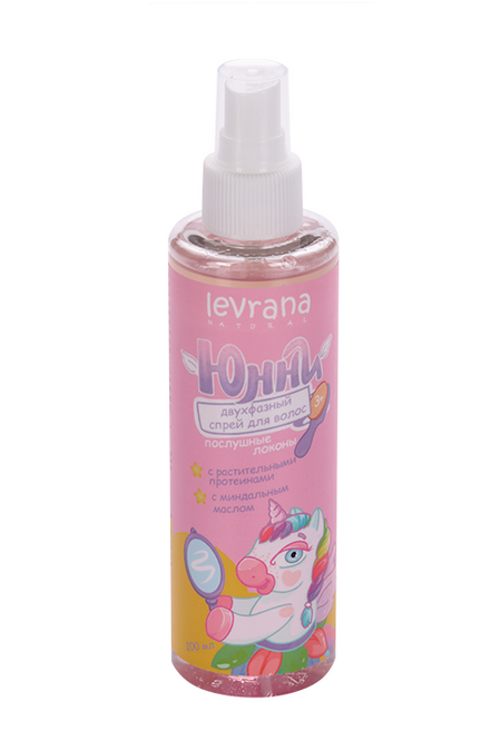 Спрей Леврана Юнни Послушные локоны детский двухфазный д/волос, 200 мл, (FLG01) послушные вещи