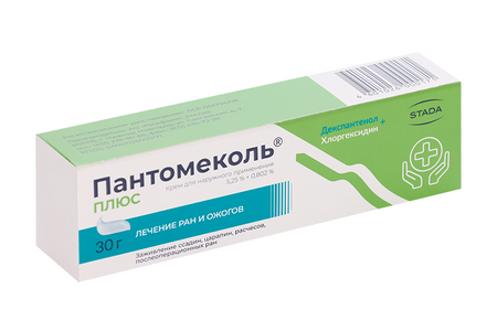 Пантомеколь Плюс 5.25%+0.802%, 30 г, крем для наружного применения