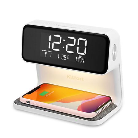 Часы электронные KITFORT Настольные часы КТ-3351 деревянные электронные часы zjmzym