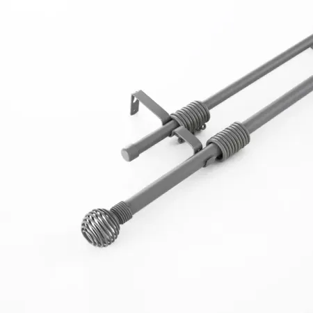 Карниз для штор раздвижной двухрядный Улей 160-300 см металл цвет серый