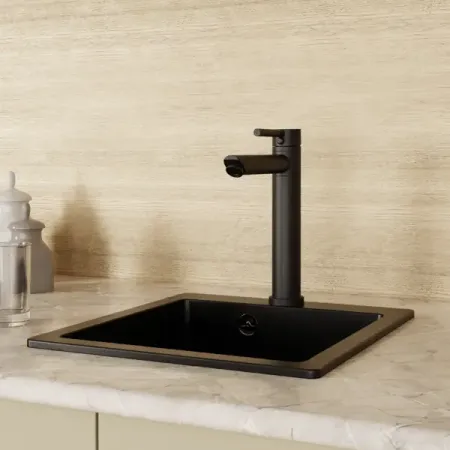 Смеситель для кухни Duero общая высота 29.2 см цвет черный аэратор для смесителя 1080° поворотный из нержавеющей стали