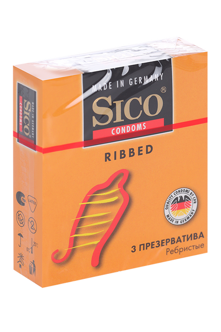 Презервативы Сико Ribbed ребристые, 3 шт
