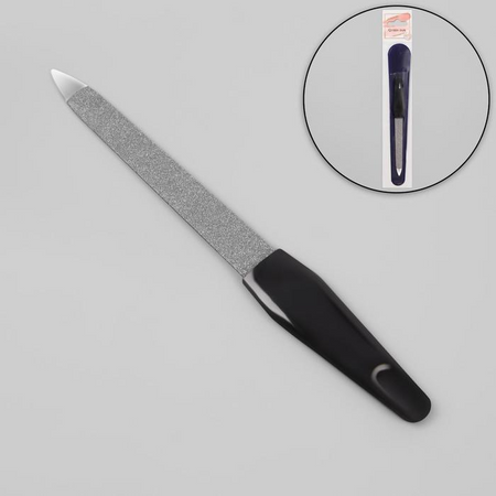 Пилка Queen fair металлическая д/ногтей 12 см в чехле цвет чёрный