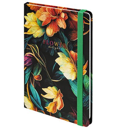 Блокнот BRAUBERG Блокнот с резинкой А5  Bloom 96л клетка