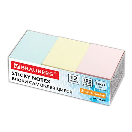 Стикеры для заметок BRAUBERG Блоки самоклеящиеся (стикеры) ПАСТЕЛЬНЫЙ 100 листов yoofun бумажная книга для творчества 100 листов