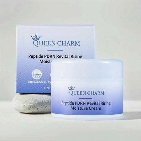 Крем для лица QUEEN CHARM Крем для лица с пептидами и PDRN ревитализирующий PEPTIDE PDRN Revital rising,50 мл сыворотка для лица queen charm ампульная сыворотка для лица с зелёным чаем и центеллой азиатской