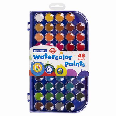 Краски BRAUBERG Краски акварельные PREMIUM стикеры акварельные винтажные фиолетовые blingird