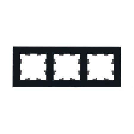 Рамка Systeme Electric AtlasDesign Nature трехместная черная (ATN361003)