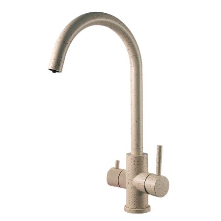 Смеситель для кухни Corsa Deco Pride бежевый с высоким изливом с подключением к фильтру однорычажный (966382) смеситель для кухни swedbe selene plus 8540 с каналом для фильтрованной воды