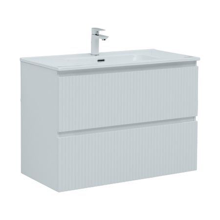 Тумба под раковину Акванет Джейн 90 см подвесная белая матовая (00335425)