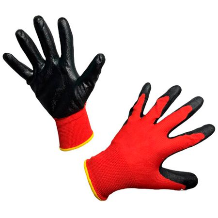 Перчатки полиэстеровые с нитриловым обливом черно-красные 10 (XL)