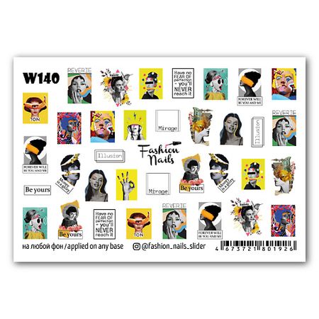 Наклейки для ногтей FASHION NAILS Слайдер дизайн для ногтей 