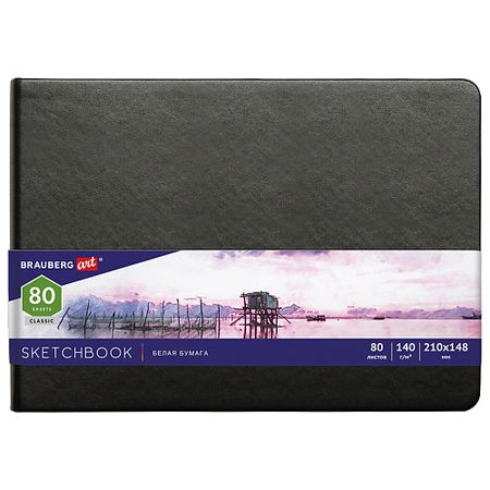 Блокнот BRAUBERG Скетчбук белая бумага бумага для этикеток 3m 7847     белая