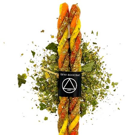 Свеча декоративная EZO Свечи восковые скрутка с травами 