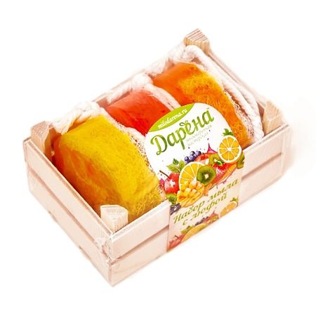 Мыло твердое ДАРЁНА МЫЛОВАРЕННАЯ МАСТЕРСКАЯ Набор мыла с люфой из 3 шт №1 прозрачный прозрачный пластиковый портативный лоток для мыла