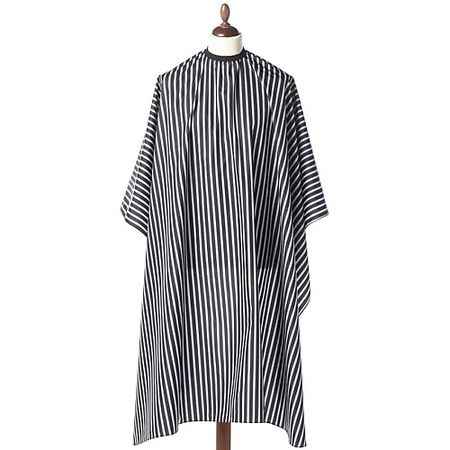 Накидка для стрижки UGOL Парикмахерский пеньюар, черный с белыми полосами