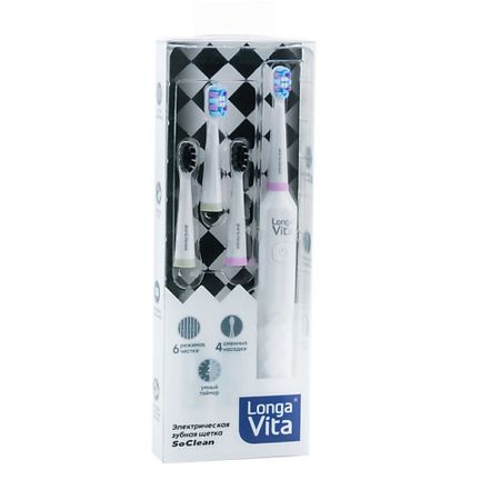 Зубная щетка LONGA VITA Зубная щетка электрическая белая SoClean