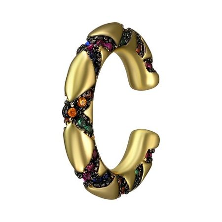 Серьги UVI JEWELLERY Золотистый кафф с разноцветными кристаллами déjà vu кафф plane pearl cuff gold