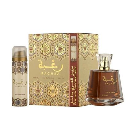 Набор парфюмерии LATTAFA Парфюмерная вода Raghba с дезодорантом спрей парфюмерии lattafa art of nature ii парфюмерная дезодорант