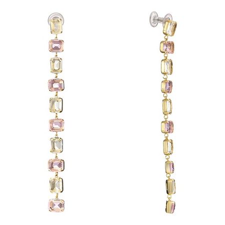 Серьги UVI JEWELLERY Золотистые серьги с крупными разноцветными кристаллами