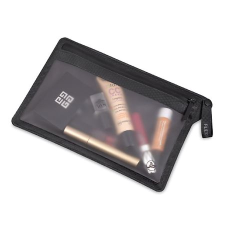 Косметичка FLEXPOCKET Косметичка черная непромокаемая с 2 отделениями и окном, на молнии