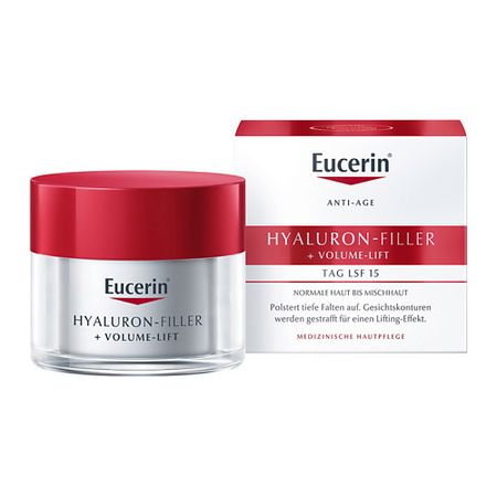 Крем для лица EUCERIN Крем для дневного ухода за нормальной и комбинированной кожей Hyaluron-Filler + Volume-Lift SPF 15 eucerin dermatoclean [hyaluron] reinigungsgel