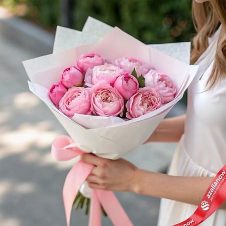 Букет живых цветов AZALIANOW ЦВЕТЫ. ПОДАРКИ. ДЕКОР Букет из 9 розовых роз «Девочка по имени хочу»