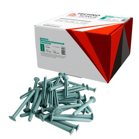 Дюбель-гвоздь звукоизоляционный ТехноСонус 70х6 мм (100 шт.) 1 шт изоляционный аудио 600 600 ом европейский 1 1 ei14 изоляционный трансформатор звукоизоляционный трансформатор