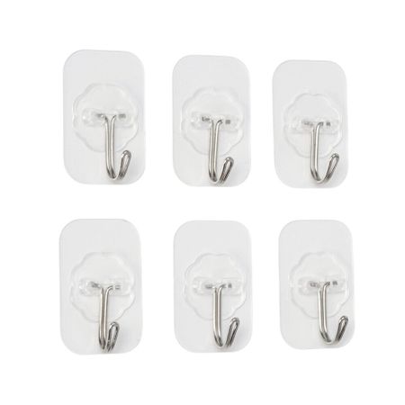 Крючок для ванной Доляна Классика одинарный самоклеящийся металл/пластик прозрачный (6 шт.) (7089053) настенные крючки boussac 10 шт