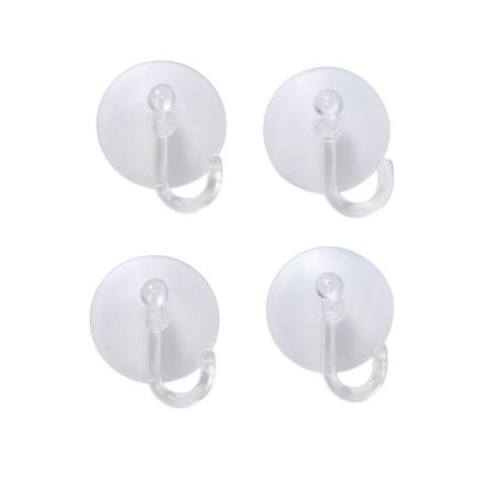 Крючок для ванной Доляна Классика одинарный на присоске силикон прозрачный (4 шт.) (3090328) прозрачные вакуумные присоски крючки из пвх   из 10 штук