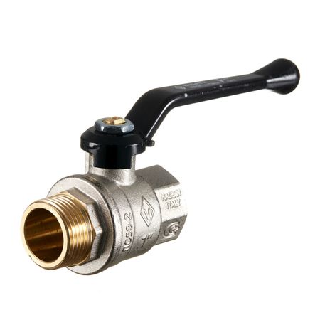 Кран шаровой латунный Bugatti 1 ВР(г) х 1 НР(ш) ручка прямой (03050213)