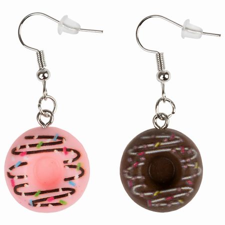 Серьги LUKKY Серьги с подвеской Пончики клубника и шоколад мини пончики кошки из искусственной смолы из 10 шт tsxjy