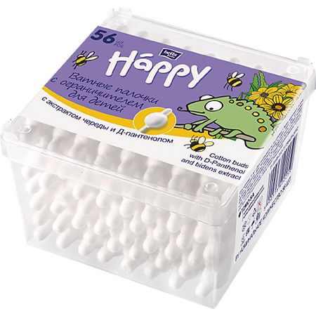 Ватные палочки BELLA BABY HAPPY Ватные палочки с ограничителем с экстрактом череды и Д-пантенолом